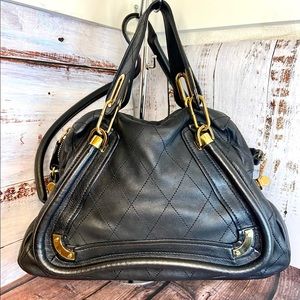COPY - Chloe Paraty black leather 2 way bag
